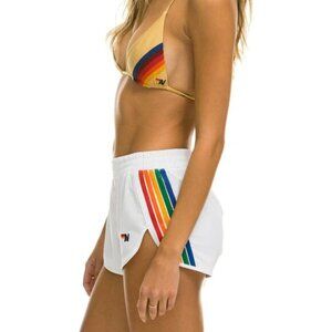 New AVIATOR NATION White 5 Stripe Flex Board Shorts S $168